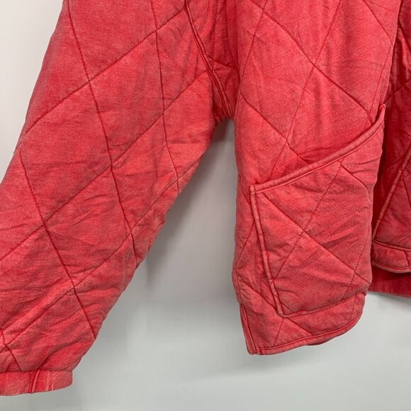 Wild Fable Jacket Pink Quilted Full Front Zip Hooded - Picture 7 of 13